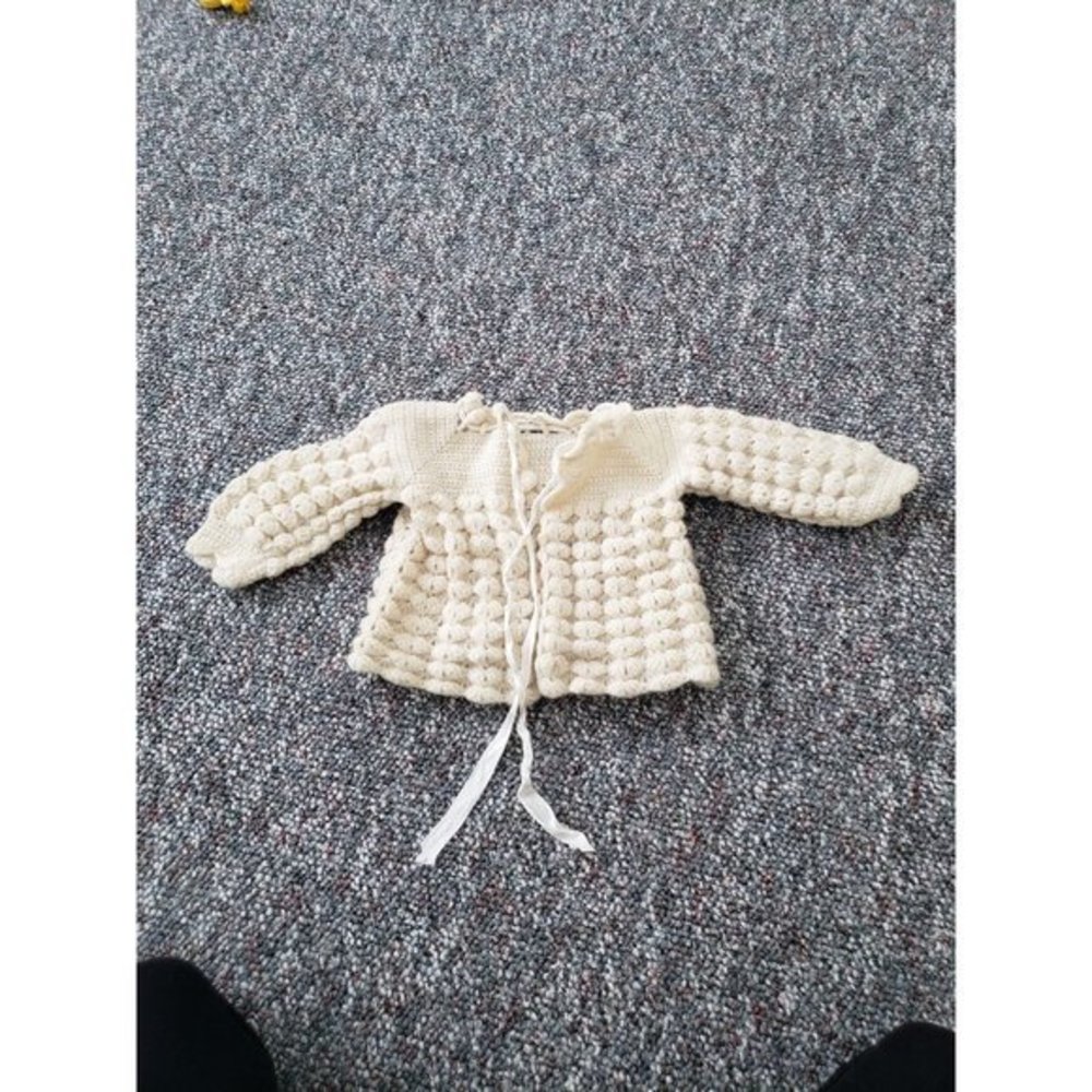 Vintage 60s Crochet Baby Cardigan